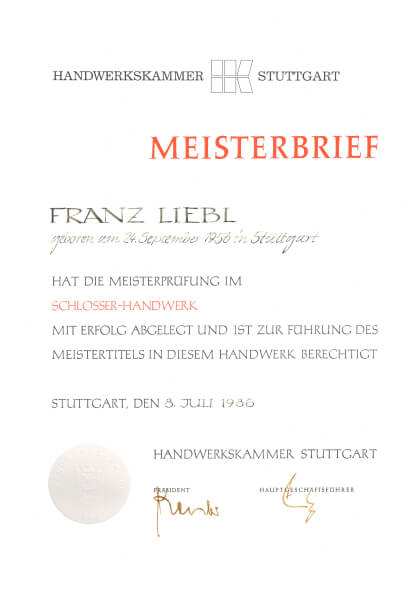 Meisterbrief Franz Liebl (201 KB)